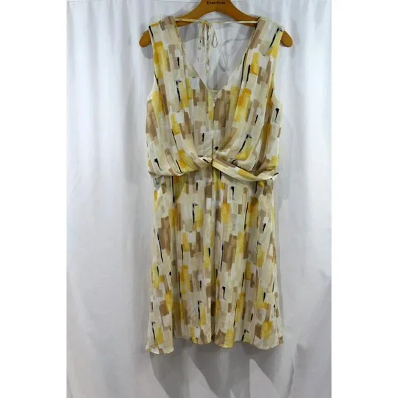 White House Black Market Womens Yellow Multicolor Sleeveless Dress 8 - Picture 5 of 6